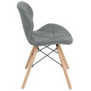 Kit 4 Cadeiras de jantar estofada Charles Eames Eiffel Slim Wood confort – Cinza
