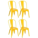 Kit 4 Cadeiras de jantar Iron Tolix com design industrial - Amarelo