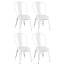 Kit 4 Cadeiras de jantar Iron Tolix com design industrial - Branco