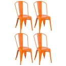 Kit 4 Cadeiras de jantar Iron Tolix com design industrial - Laranja