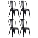 Kit 4 Cadeiras de jantar Iron Tolix com design industrial - Preto Semi Brilho
