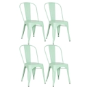 Kit 4 Cadeiras de jantar Iron Tolix com design industrial - Verde Claro