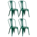 Kit 4 Cadeiras de jantar Iron Tolix com design industrial - Verde Escuro