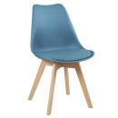 KIt 4 Cadeiras de jantar Leda com assento estofado e design moderno - Azul petróleo