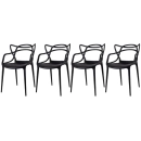 Kit 4 Cadeiras de jantar Master Allegra Design Moderno em Polipropileno - Preto