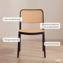 Kit 4 Cadeiras de jantar Maya com design moderno e assento confortável - Preto