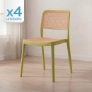 Kit 4 Cadeiras de jantar Maya com design moderno e assento confortável  - Verde