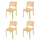 Kit 4 Cadeiras de jantar Maya com design moderno e assento confortável  - Verde