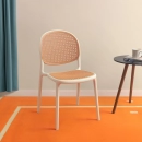 Kit 4 Cadeiras de jantar Mumbai de telinha com design contemporâneo e assento anatômico – Branco
