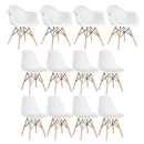 Kit 4 Cadeiras Eames DAW com Braços + 8 Cadeiras Eiffel DSW - Branco