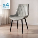Kit 4 Cadeiras estofada Chicago com design industrial – Cinza Claro