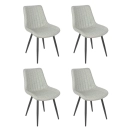 Kit 4 Cadeiras estofada Chicago com design industrial – Cinza Claro