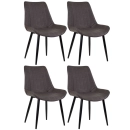 Kit 4 Cadeiras estofada Chicago com design industrial – Marrom Vintage