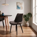 Kit 4 Cadeiras estofada Chicago com design industrial – Marrom Vintage