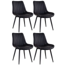 Kit 4 Cadeiras estofada Chicago com design industrial – Preto