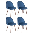 Kit 4 cadeiras estofada de jantar Maite Sedona em veludo – Azul