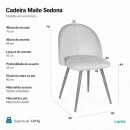 Kit 4 cadeiras estofada de jantar Maite Sedona em veludo – Rosa Claro