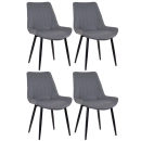 Kit 4 Cadeiras estofada Chicago com design industrial - Cinza vintage
