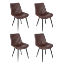 Kit 4 Cadeiras estofada Chicago com design industrial - Marrom Café