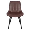 Kit 4 Cadeiras estofada Chicago com design industrial - Marrom Café