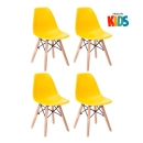 Kit 4 cadeiras infantil Eames Eiffel Junior kids - Amarelo