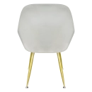 Kit 4 Cadeiras Poltrona Lines com pés dourados Suede para sala de jantar – Cinza