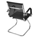 Kit 4 Cadeiras Tela para Escritório com Base Fixa - Preto