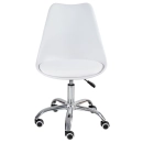 Kit 4 Cadeiras Tulipa para Escritório com rodízios e assento estofado – Branco