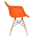 Kit 5 cadeiras Charles Eames Eiffel DAW com pés de madeira clara - Laranja