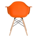 Kit 5 cadeiras Charles Eames Eiffel DAW com pés de madeira clara - Laranja