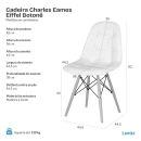 Kit 5 Cadeiras de jantar Charles Eames Eiffel Botonê Estofada – Preto