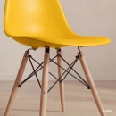 Kit 5 Cadeiras de jantar Charles Eames Eiffel DSW em Polipropileno - Amarelo