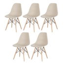Kit 5 Cadeiras de jantar Charles Eames Eiffel DSW em Polipropileno - Nude