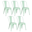Kit 5 Cadeiras de jantar Iron Tolix com design industrial - Verde Claro
