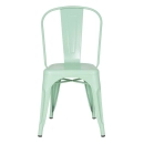 Kit 5 Cadeiras de jantar Iron Tolix com design industrial - Verde Claro