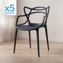 Kit 5 Cadeiras de jantar Master Allegra Design Moderno em Polipropileno - Preto