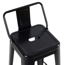 Kit 6 banquetas altas para bancada Iron Tolix com encosto 76 cm – Preto Semibrilho