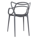 Kit 6 cadeiras + 3 banquetas altas Masters Allegra - Cinza escuro