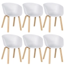 Kit 6 Cadeiras de jantar Cassia com design moderno e assento confortável – Branco