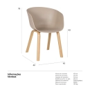 Kit 6 Cadeiras de jantar Cassia com design moderno e assento confortável – Nude