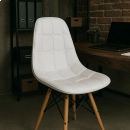 Kit 6 Cadeiras de jantar Charles Eames Eiffel Botonê Estofada - Branco