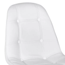 Kit 6 Cadeiras de jantar Charles Eames Eiffel Botonê Estofada - Branco