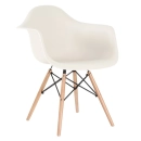 Kit 6 Cadeiras de jantar Charles Eames Eiffel DAW em Polipropileno - Creme