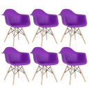Kit 6 Cadeiras de jantar Charles Eames  Eiffel DAW em Polipropileno - Roxo