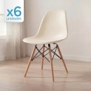 Kit 6 Cadeiras de jantar Charles Eames Eiffel DSW em Polipropileno - Creme