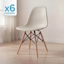 Kit 6 Cadeiras de jantar Charles Eames Eiffel DSW em Polipropileno - Nude