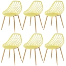 Kit 6 Cadeiras de jantar Clarice Cloe com design contemporâneo - Amarelo