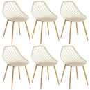 Kit 6 cadeiras de jantar Clarice Cloe com design contemporâneo – Nude