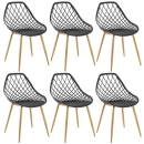 Kit 6 cadeiras de jantar Clarice Cloe com design contemporâneo – Preto