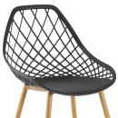 Kit 6 cadeiras de jantar Clarice Cloe com design contemporâneo – Preto